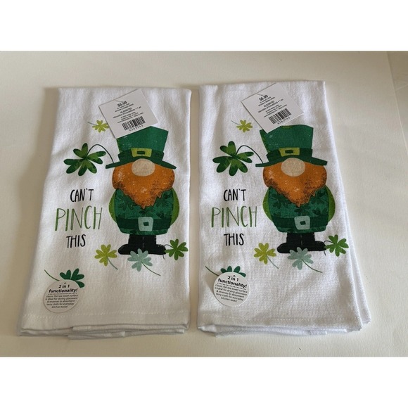 Hobby Lobby Other - NWT Lot Of 2 ST PATRICKS DAY CAN'T PINCH THIS 16IN‎ X 26IN KITCHEN TOWEL TEA